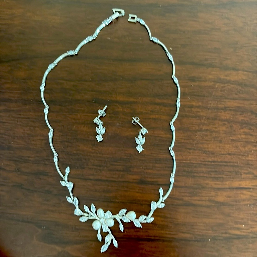 Matching necklace and earrings